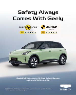 Geely EX2, Salah Satu EV Teraman di Kelasnya, Raih Bintang Lima Euro NCAP dan ANCAP 2026
